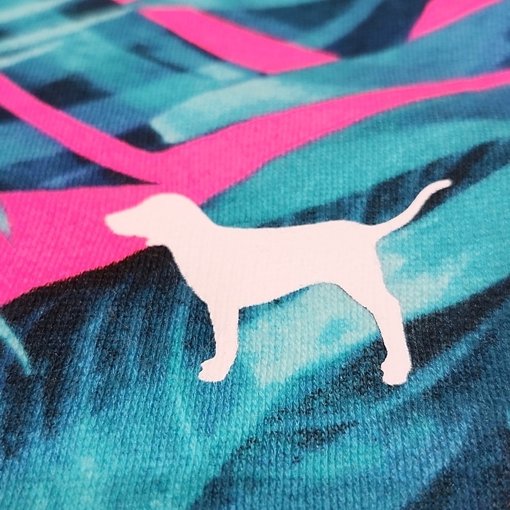 VS PINK 2018 CAMPUS FIT FULL-ZIP NEON TROPICAL PRINT HOODIE SWEATSHIRT J… - Picture 7 of 14